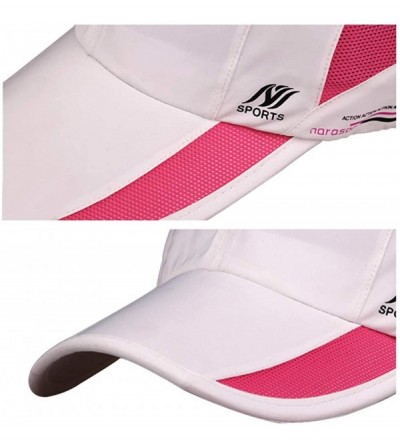 Baseball Caps Men's Outdoor Quick Dry Mesh Baseball Cap Adjustable Lightweight Sun Hat for Running Hiking - White - C11908OW8...