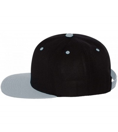 Baseball Caps Flexfit 6 Panel Premium Classic Snapback Hat Cap - Black/Silver - CW12D6KEDNH $10.82