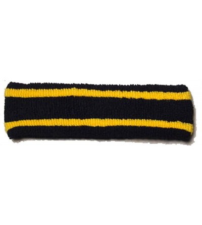 Headbands Striped Headband - Black/Gold - C611175D6KZ $23.71