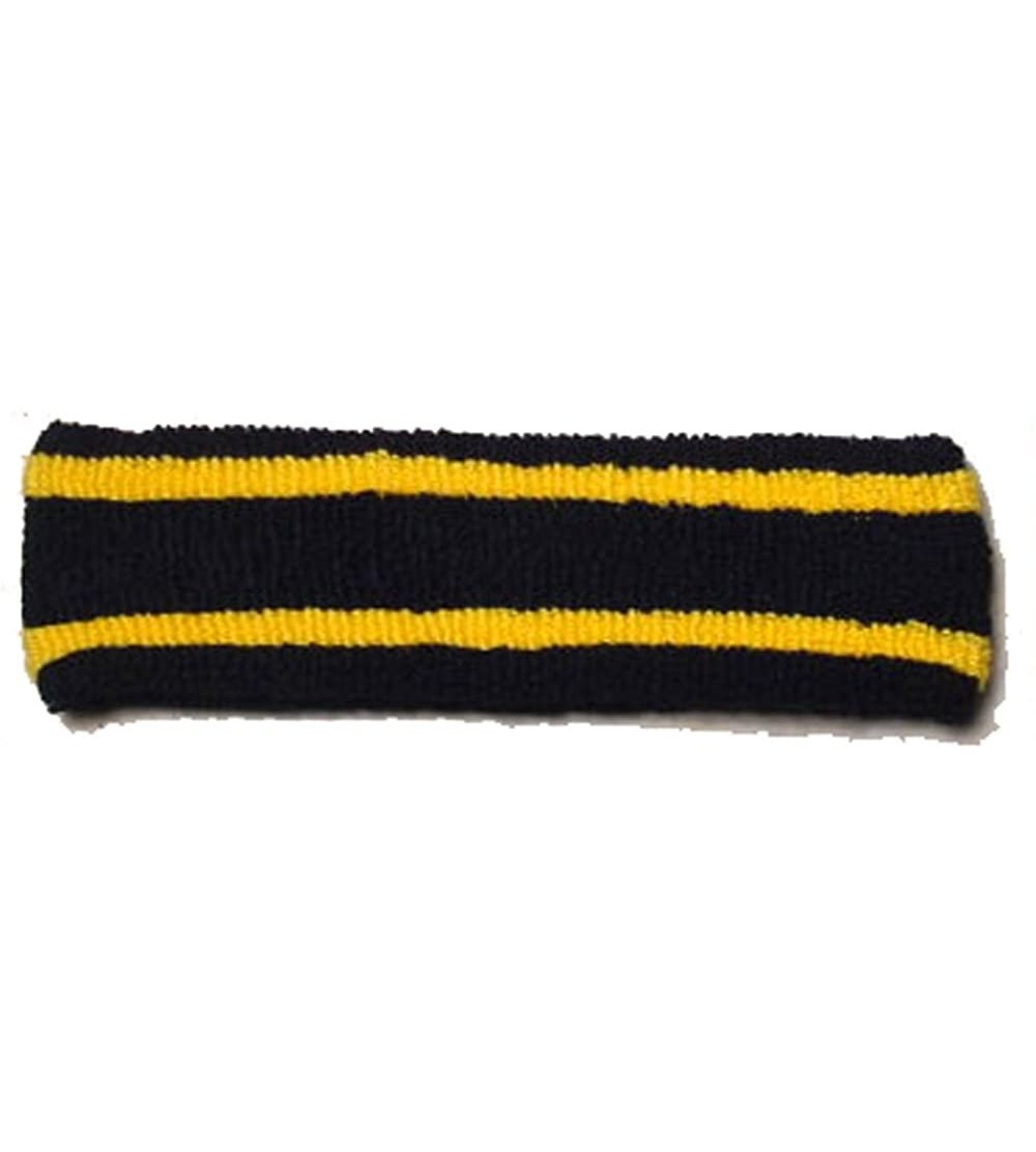 Headbands Striped Headband - Black/Gold - C611175D6KZ $8.35