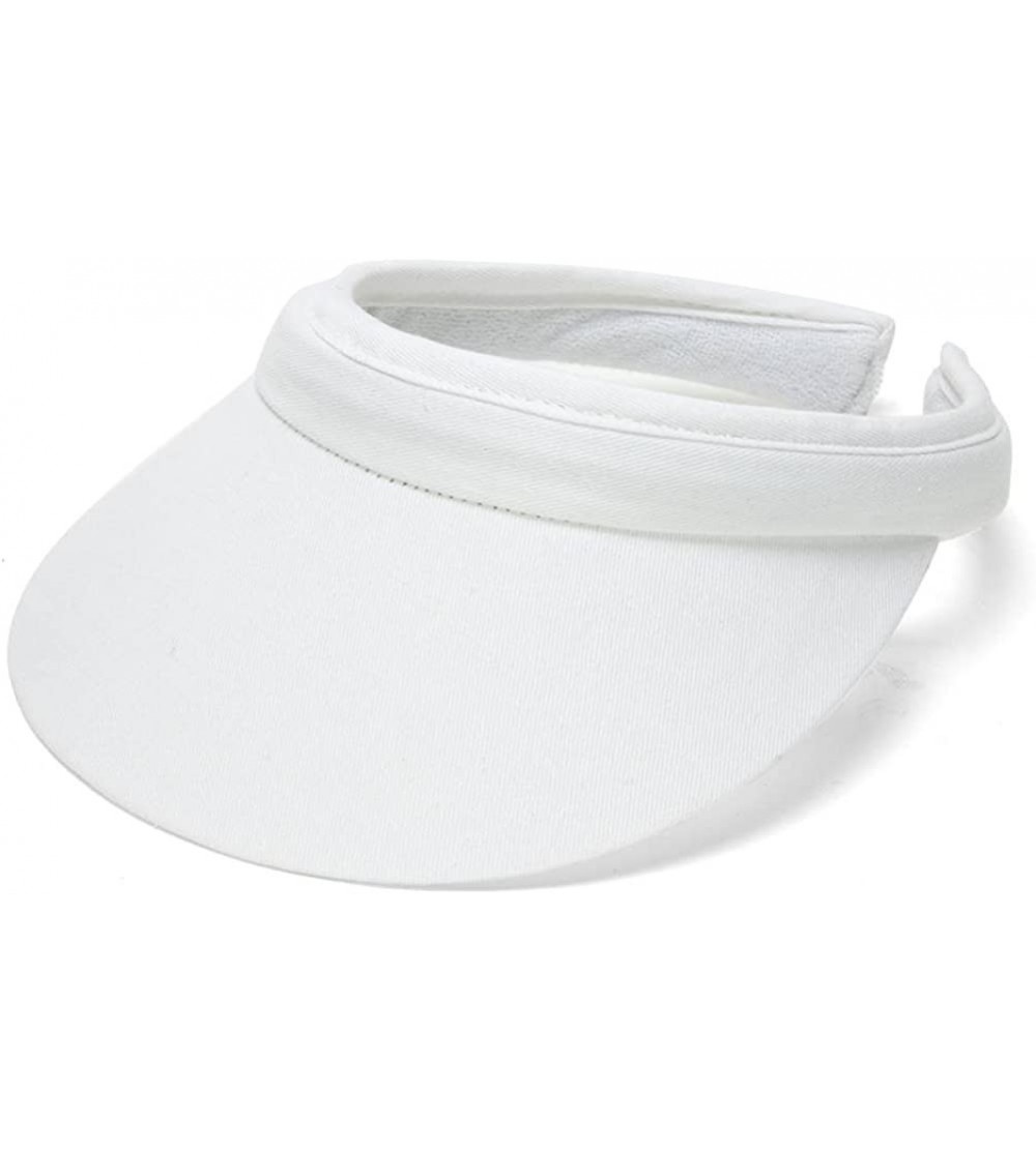 Visors Sports Cotton Twill Visor - White - CL11L2P6OV3 $21.23