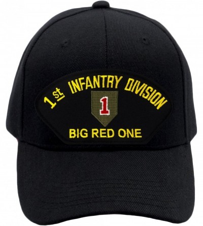 Baseball Caps 1st Infantry Division - Big Red One Hat/Ballcap Adjustable"One Size Fits Most" - Black - CH18XGIWLGY $52.13