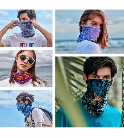 Balaclavas Funny Face Masks for Men and Women Outdoor Headscarf Riding Scarf Wrap Neck Warmer UV Cut Bandana - Navy Blue - C6...