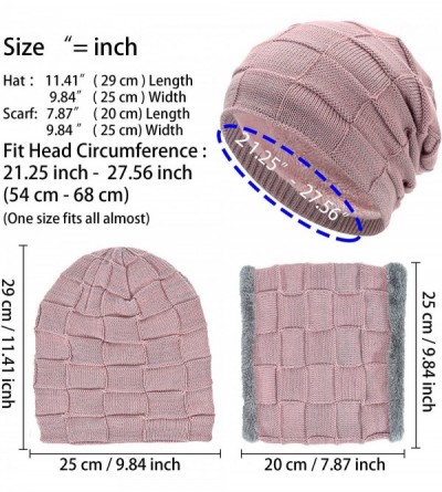 Skullies & Beanies Styles Oversized Winter Extremely Slouchy - Pink Hat&scarf Set - C018ZZLEQSM $14.04