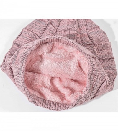 Skullies & Beanies Styles Oversized Winter Extremely Slouchy - Pink Hat&scarf Set - C018ZZLEQSM $14.04