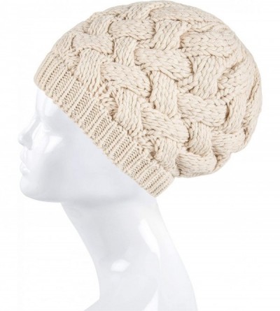 Skullies & Beanies Cable Knit Slouchy Chunky Oversized Soft Warm Winter Beanie Hat - Beige - CE186Q9N0WW $9.04