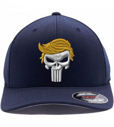 Baseball Caps Custom Embroidered President 2020"Keep Your HAT Great. Punisher Trump 6277 Flexfit Hat. - Deep Navy - C1198ASWX...