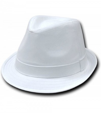 Fedoras Basic Poly Woven Fedora Hats (WHITE/WHITE- L/XL) - CD113LQBJMP $28.67