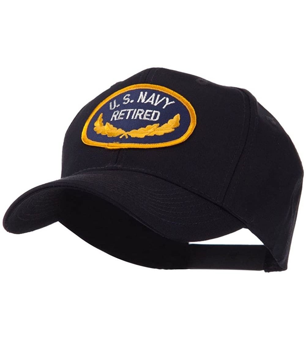 Baseball Caps Retired Embroidered Military Patch Cap - Navy - C411FITNUPH $15.97