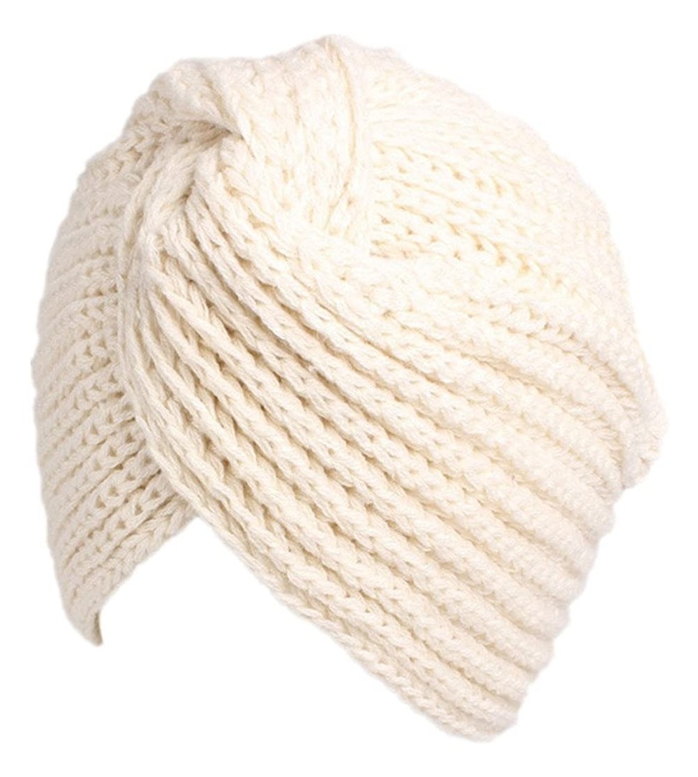 Skullies & Beanies Winter Hat Warm Knit Cap Beanie Sleep Chemo Turban Headwear Cancer Patients - Beige - C8187OO8RZ9 $9.43