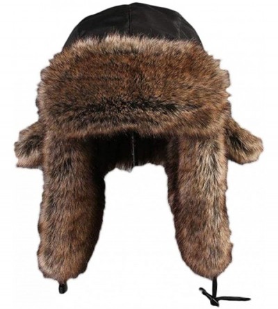 Bomber Hats Unisex Winter Trapper Bomber Hat with Ear Flaps Russian Ushanka - Black 2 - CI18LT6IIAK $23.15