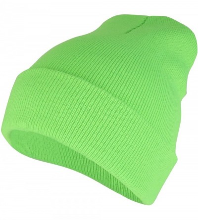 Skullies & Beanies High Visibility Neon Color Cuff Long Winter Beanie Hat - Green - CU18EYO3NS6 $14.46
