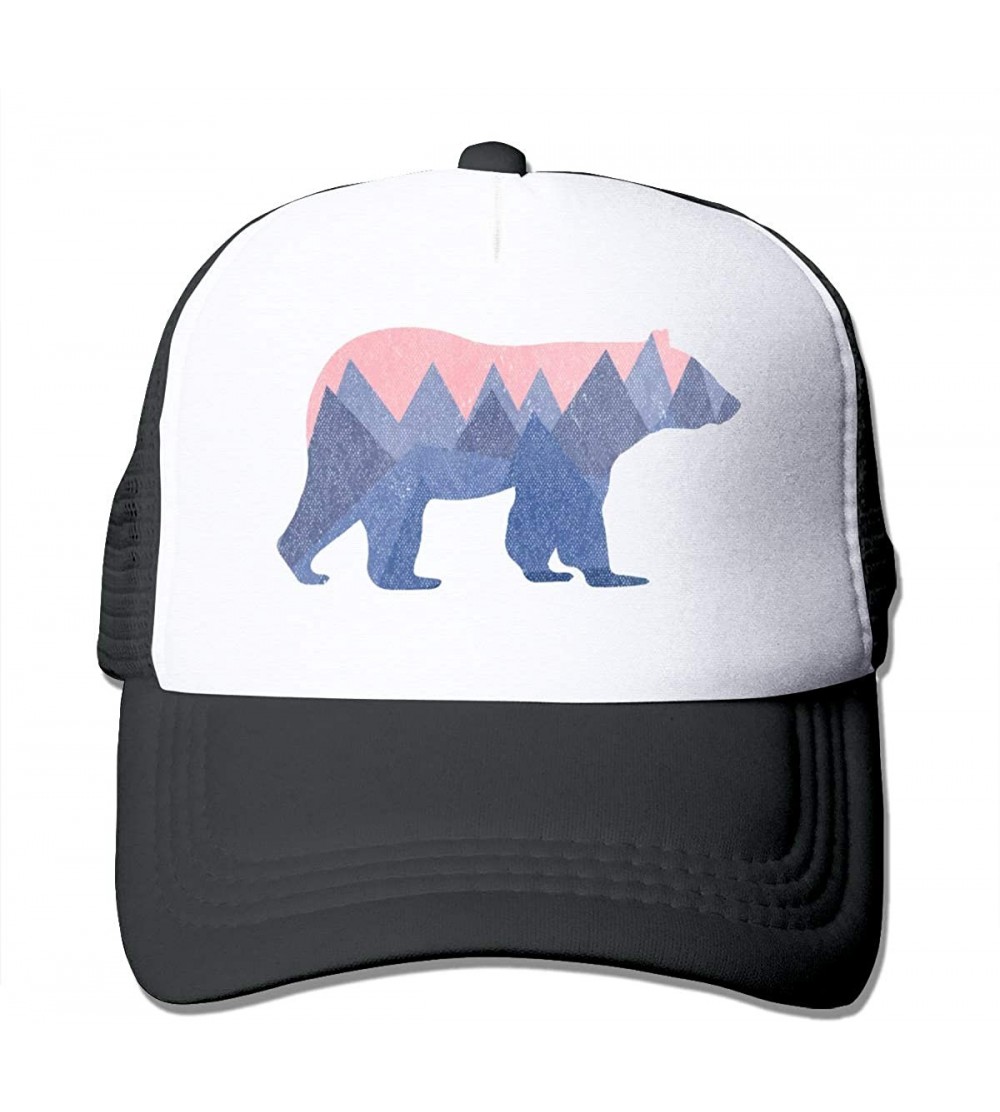 Baseball Caps Bear Mountain Mama Bear Adjustable Trucker Baseball Caps Mesh Hats Gift for Mom - Black - CZ18QRU5LSK $10.28
