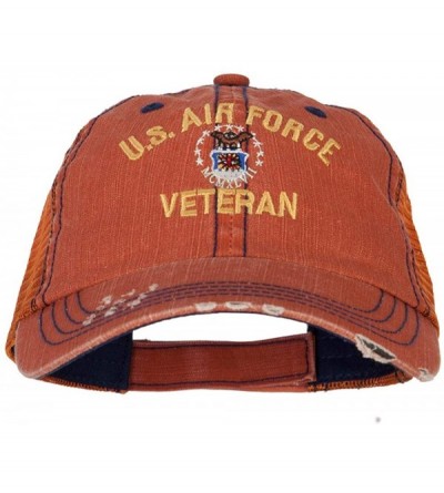 Baseball Caps US Air Force Veteran Military Embroidered Low Cotton Mesh Cap - Orange - CA18L8UQWI3 $26.88
