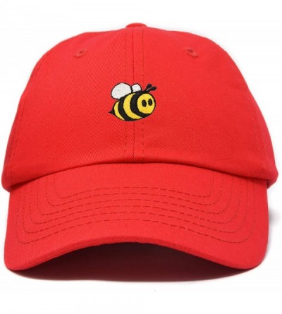 Baseball Caps Bumble Bee Baseball Cap Dad Hat Embroidered Womens Girls - Red - CO18W5C70WA $24.96