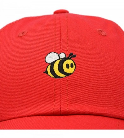 Baseball Caps Bumble Bee Baseball Cap Dad Hat Embroidered Womens Girls - Red - CO18W5C70WA $14.85