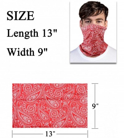 Balaclavas UV Protection Face Cover Neck Gaiter for Hot Summer Cycling Hiking Fishing Sport Outdoor - Black and Red - CF19877...