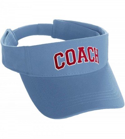 Baseball Caps Classic Sport Team Coach Arched Letters Sun Visor Hat Cap Adjustable Back - Sky Hat White Red Letters - C918H5H...