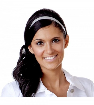 Headbands Adjustable NO SLIP Smooth Glitter Hairband Headbands for Women & Girls Multi Packs - Skinny Silver & Pink 2pk - CT1...