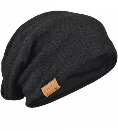 Skullies & Beanies Slouch Beanie Hat for Men Women Summer Winter B010 - Black - CV1211QF8N7 $11.33