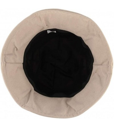 Berets Women Fashion Bucket Cloche Hat Twill Corduroy Fisherman Hat Packable Casual Autumn Winter Hat - Khaki - CM18AID6N0M $...