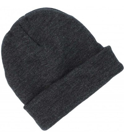 Skullies & Beanies Warmtek Knit Lined Watchcap Beanie Hat Adult Unisex One Size - Charcoal Gray - C212N851QQY $8.25