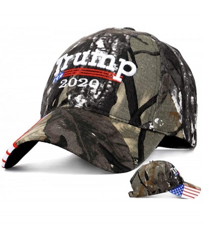 Baseball Caps Trump 2020 Hat & Flag Keep America Great Campaign Embroidered/Printed Signature USA Baseball Cap - Camo2 - CJ18...
