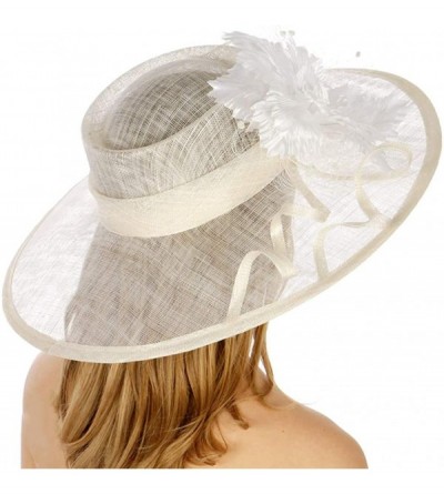 Bucket Hats Dress Derby hat Women- for Church Party Kentucky Bridal Wedding Cocktail- Wide Brim Flower Cloche Bucket - CQ17YE...
