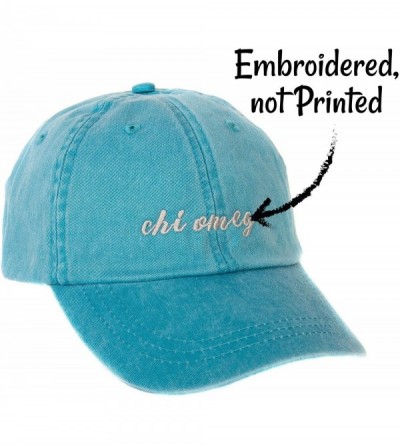 Baseball Caps Chi Omega (N) Sorority Baseball Hat Cap Cursive Name Font chi o - Bright Blue - C2189D8G0ZR $18.80