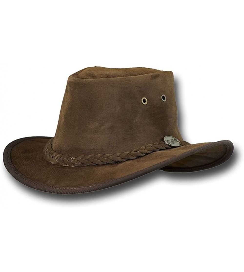Fedoras Adventurer Fedora Leather Hat - 1095BL / 1095HI / 1095RB / 1095LM - Royal Brown - CD11GDBM5J1 $47.60