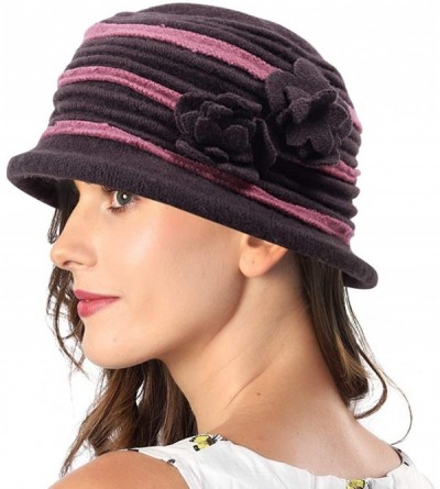 Bucket Hats Womens Bucket Hat for Winter 100% Wool Chemo Cap for Cancer Patient C021 - Coffee - CM18AQYEER5 $26.41
