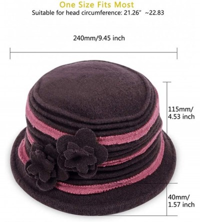Bucket Hats Womens Bucket Hat for Winter 100% Wool Chemo Cap for Cancer Patient C021 - Coffee - CM18AQYEER5 $13.90