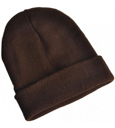 Skullies & Beanies Warm Comfortable Winter Knitted Beanie Hats (Brown) - Brown - C011IFUHYRB $16.61
