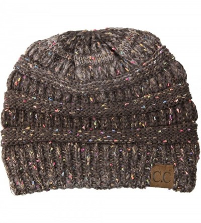 Skullies & Beanies Womens Warm Confetti Chunky Ombre Knit Beanie Hat Cap - Brown - CX12NTPQFEL $12.50