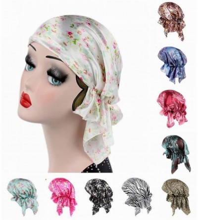 Skullies & Beanies Chemo Cap-Turban Headwear-Multi Function Headwrap and Chemo Hats for Hairloss - Floral Pink - C11872U8K75 ...