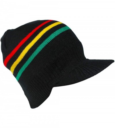 Skullies & Beanies Fashion Unisex Summer Spring or Winter Visor Beanie Knit Hat Cap Crochet Men Women Ski Hats - Black Stripe...