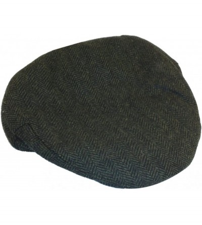 Newsboy Caps Irish Tweed Flat Cap Dark Green 100% Wool - CI18CI522C4 $80.80