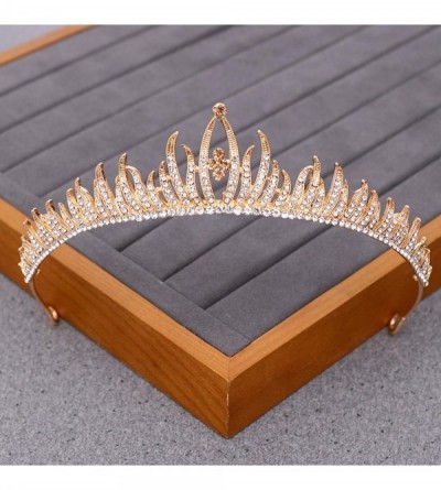 Headbands Luxurious Bridal Crowns And Tiaras Gold Tiara Crystal Rhinestone Wedding Crown-Light Gold15 - Light Gold15 - CK1920...