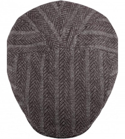 Newsboy Caps Premium Men's Wool Newsboy Cap SnapBrim Thick Winter Ivy Flat Stylish Hat - 3046-brown Stripe - C818Y8KRGUQ $14.84