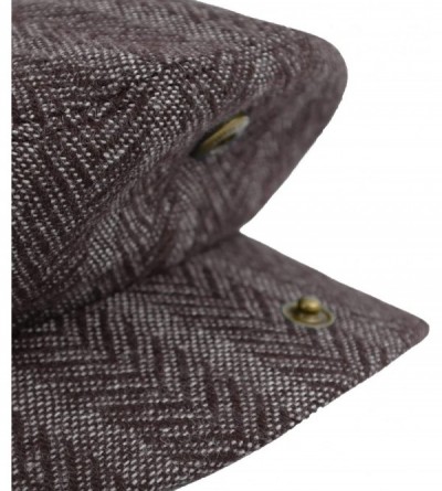 Newsboy Caps Premium Men's Wool Newsboy Cap SnapBrim Thick Winter Ivy Flat Stylish Hat - 3046-brown Stripe - C818Y8KRGUQ $14.84