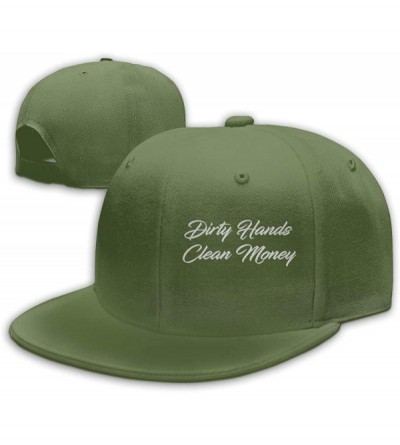 Baseball Caps Dirty Hands Clean Money Baseball Cap Dad Hat Plain Hat - Moss Green - CA192CL0Y8A $12.82