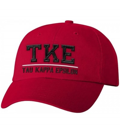 Skullies & Beanies Tau Kappa Epsilon TKE Old School Greek Letter Hat - Red - CT18H59C3X5 $50.21