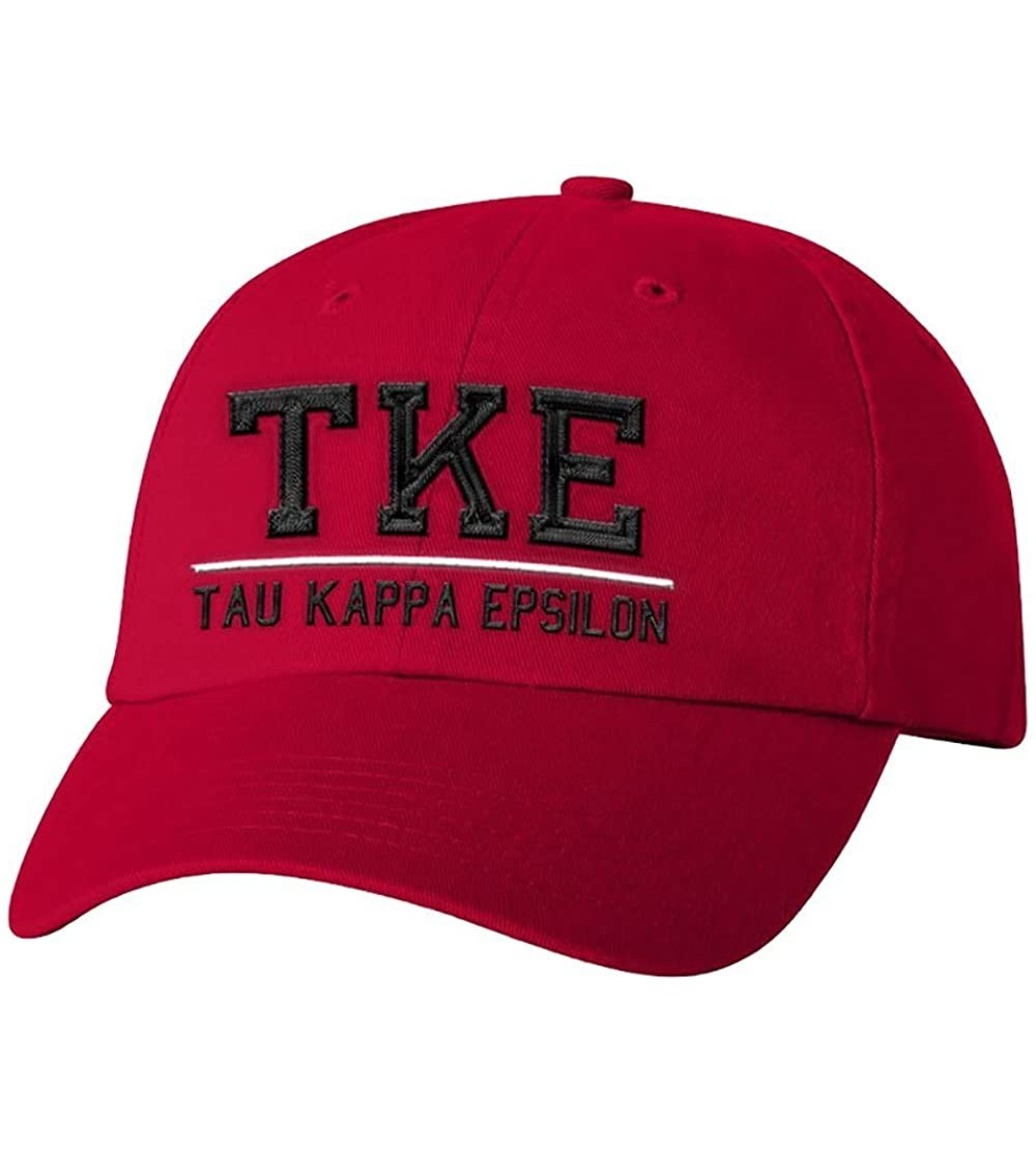 Skullies & Beanies Tau Kappa Epsilon TKE Old School Greek Letter Hat - Red - CT18H59C3X5 $25.44