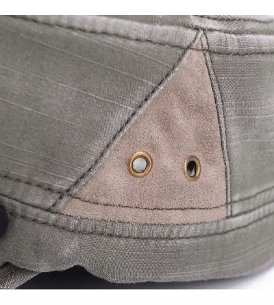 Baseball Caps Unisex Flat Top Cadet Cap Washed Cotton Twill Distressed Military Corps Hat Solid Peaked Cap Vintage Style - CS...