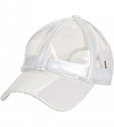 Baseball Caps Womens Transparent Waterproof PVC Rain Baseball Cap - Clear - CR18R6KMXLW $25.80