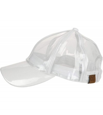 Baseball Caps Womens Transparent Waterproof PVC Rain Baseball Cap - Clear - CR18R6KMXLW $12.90