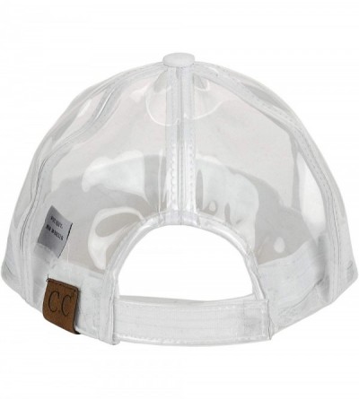 Baseball Caps Womens Transparent Waterproof PVC Rain Baseball Cap - Clear - CR18R6KMXLW $12.90