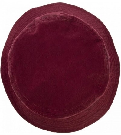 Bucket Hats 100% Cotton Bucket Hat for Men- Women- Kids - Summer Cap Fishing Hat - Wine - CT18H2IARG6 $14.48