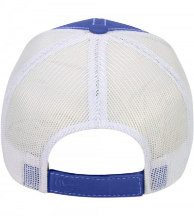 Baseball Caps Custom Trucker Mesh Back Hat Embroidered Your Own Text Curved Bill Outdoorcap - Royal/White - CR18K5E297G $18.78