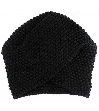 Skullies & Beanies Ladies Casual Warm Winter Acrylic Knitted Hat Cap - Black - C3185ITCKDN $18.00